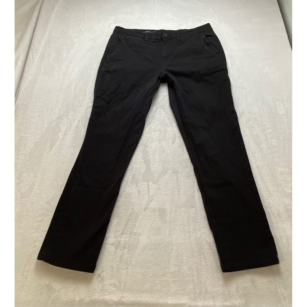 Roark Revival HWY 133 Travel Pants Mens 34‎ Black Chino Slim Straight Trousers